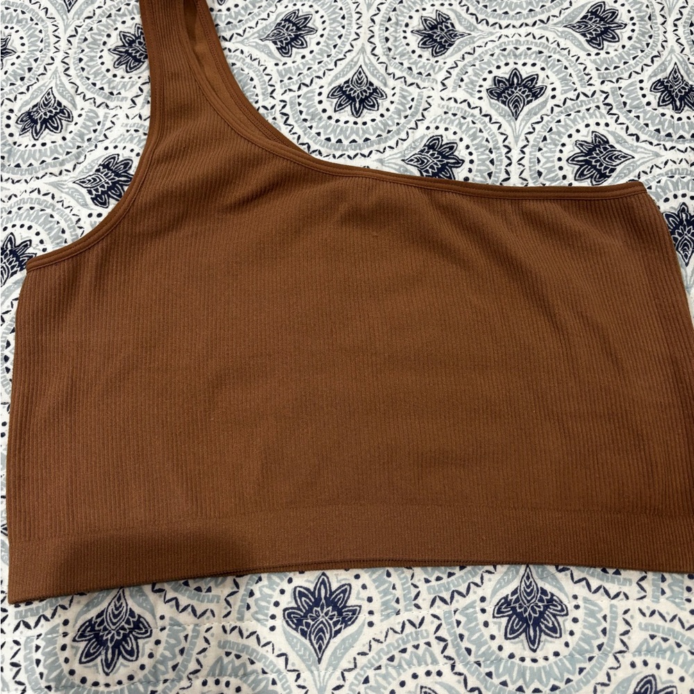 Bozzolo Brown Ribbed Women's Top Size M/L